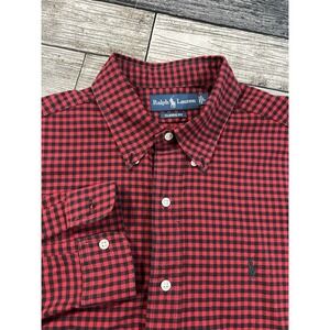 Polo Ralph Lauren Red and Black Checkered Casual Button Down Shirt